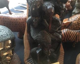 Beautiful Ujima Kenyan ebony hand carved figures. 