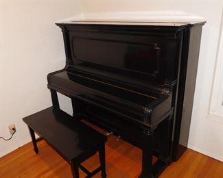 antique Steinway and Sons upright piano