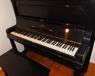 antique Steinway and Sons upright piano