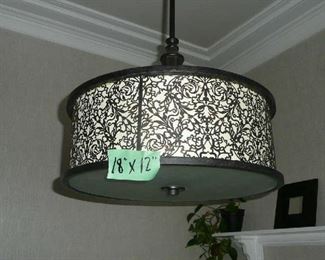 Ceiling Light Fixture 18" with Medallion $55.00., matches Pendent lights.