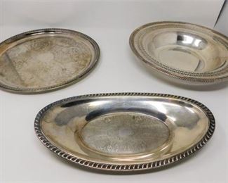 74. Three 3 Silverplate Platters