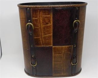 81. Leather Upholstered Bin