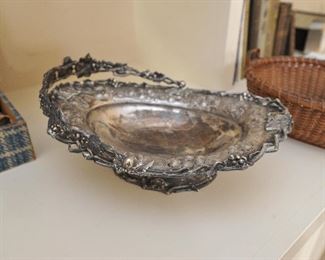 Tiffany & Co. makers,  Late "Tiffany,  Young & Ellis" ornate basket, American "coin silver" (900)