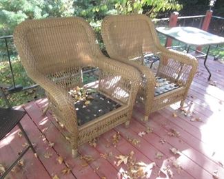 Brown Wicker with Cushions