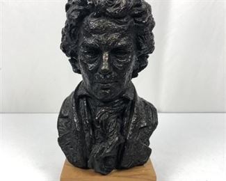 Lot 032
Sculptural Bust Of Ludwig Von Beethoven w/Wood Base