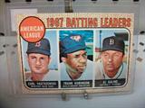 1967 American league Batting Leaders Trading Card in hard plastic cover