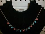 Petite Rhinestone Flowers Necklace