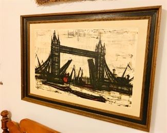BERNARD BUFFET Vintage Lithograph TOWER BRIDGE LONDON
