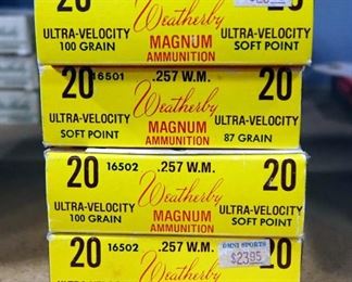 Weatherby .257 WM 87 Gr SP Ammo, Approx 80 Rounds