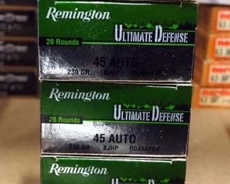 Remington Ultimate Defense 45 Auto 230 Gr BJHP Ammo, Approx 100 Rounds