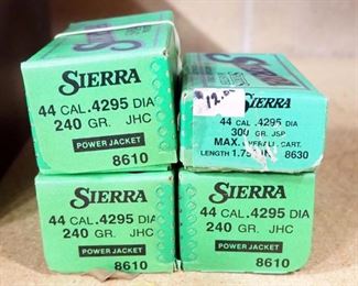 Sierra .44 Cal Bullets, Includes 240 Gr JHC And 300 Gr JSP, Approx Qty 350