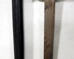 Vintage Knife With Floral Design On Handle, 12.25" OL, With Scabbard