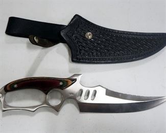 Frost Cutlery "Road Warrior" Double Edged Knife With Leather Sheath