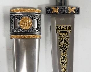 Two Roman Hunting Daggers, In Hard Sheaths
