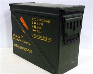 Large Metal Ammo Can, 14"H x 8.25"W x 18.5"L