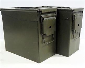 Two Metal Ammo Cans, 10"H x 6"W x 12"L