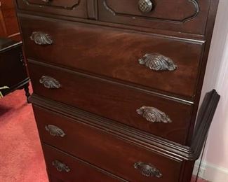 Matching antique chest of drawers