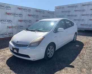 Lot # 100: 2008 Toyota Prius, White CURRENT SMOG
Current smog, Cold AC, power windows, power mirrors Year: 2008
Make: Toyota
Model: Prius
Vehicle Type: Passenger Car
Mileage: 85542
Plate: {ENTER PLATE NUMBER HERE}
Body Type: 4 Door Hatchback
Trim Level: Standard; Touring
Drive Line: FWD
Engine Type: L4, 1.5L
Fuel Type: Gasoline
Horsepower: 76HP
Transmission:
VIN #: JTDKB20U683418459

**DMV fees will be determined by final selling price. Fees will approximately be 5% of selling price and $70 doc fees.

