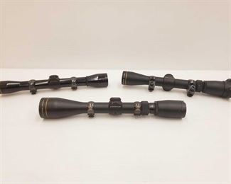 865: 3 Leupold Scopes
Measures approx from 11.5" to 12.5" Marked 181984L, 328920N and P145610