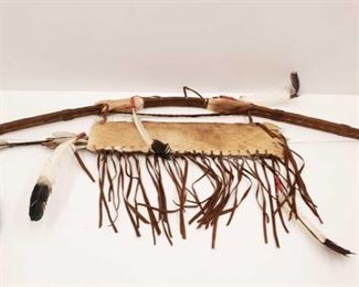 1015 Indian Bow and Arrow With Satchel For Arrowheads