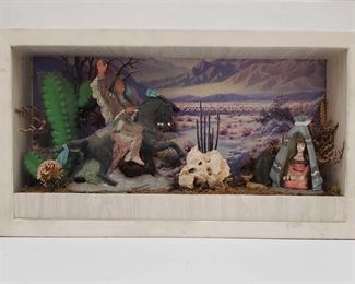 1085: Native American Scene Shadow Box Diorama
Measures approx 6"x31"x18"
