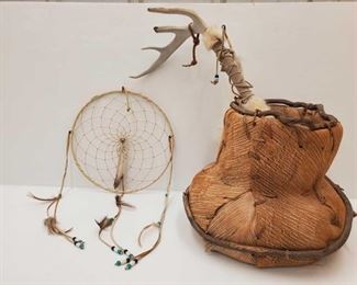 1055: Handwooven Basket, Dream Catcher and Decorative Stick
Handwooven Basket, Dream Catcher and Decorative Stick