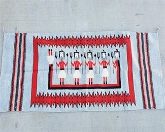 1032: Hand Wooven Native American Blanket
Measures approx 58"x29"