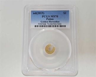 2004: 1/2g .999 Gold Palau $1 Horseshoe - PCGS Graded
PCGS Graded MS70 In Protective Case