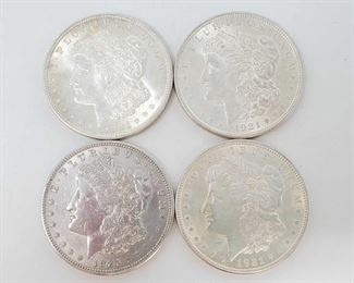 2061: Four 1921 Morgan Silver Dollars
All are Philadelphia Mint