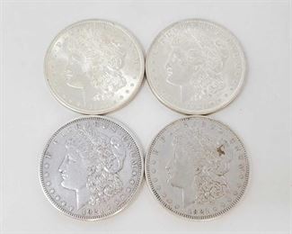 2064: Four 1921 Morgan Silver Dollars
Two Philadelphia Mints and Two Denver Mints