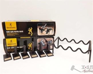 #923 • Three Gun Safe Pistol Racks and Six Pistol Stands