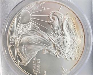 #2038 • .999 Fine Silver 2012-S $1 Walking Liberty 1oz Coin - PCGS Graded MS70