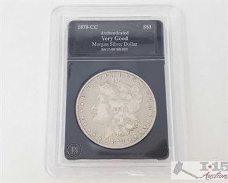 #2056 • 1878-CC Morgan Silver Dollar - Graded Carson City Mint