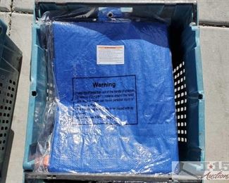 #4111 • Various Handyman Items a saw, a jack, tarp and more