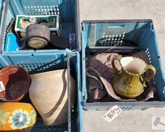#4138 • Planter Pots, Clocks, Toshiba Labtop, Oil Lamp and nore!