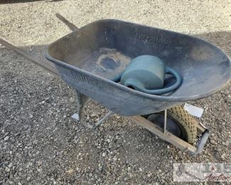 #7812 • Wheel Barrel with Plastic Watering Can