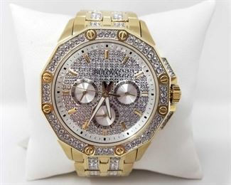 1115:Bulova Wristwatch
Approximately 45mm Does tick
Model C9601341 Box included