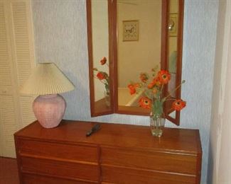 Teak dresser with mirror