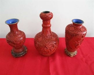 Cinnabar vases