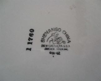 Shenango China, mark on bottom of dishes