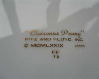 Mark on bottom of Fitz & Floyd dishes set