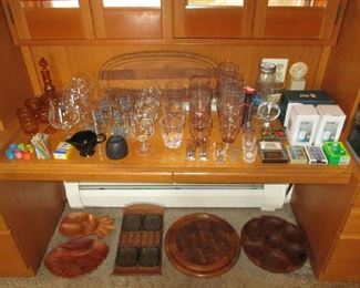 Glassware and office supplies