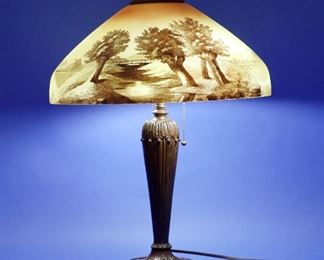 Reverse painted lamp