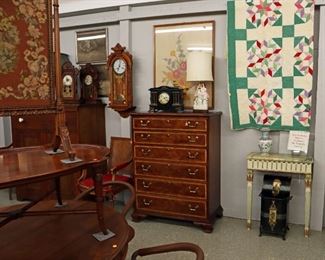 Chest, Italian Console, Clocks, Embroidery, French Chairs