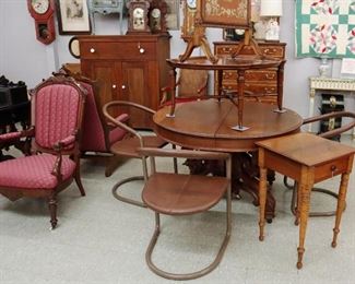 Sheraton maple table, MidMod chair set