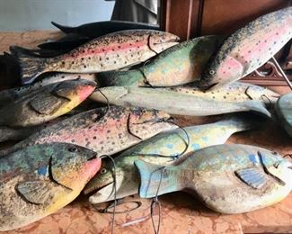 Hand Painted Wooden Fish Signed