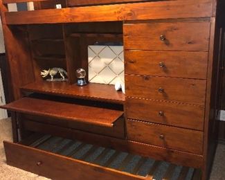 All in One Loft Bed with Trundle and Storage