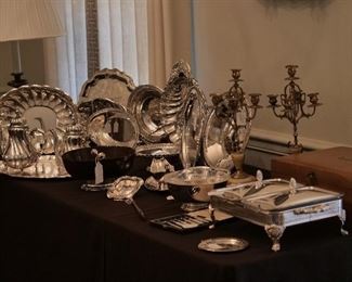 Hostess Serving Pieces, holloware Silverplate & Sterling