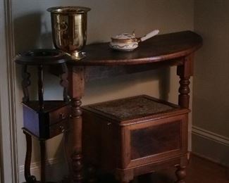 Second console, together with a gents shaving stand and "Necessary"