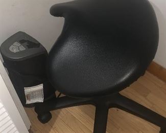 New desk chair or for ( great for back) and a fan